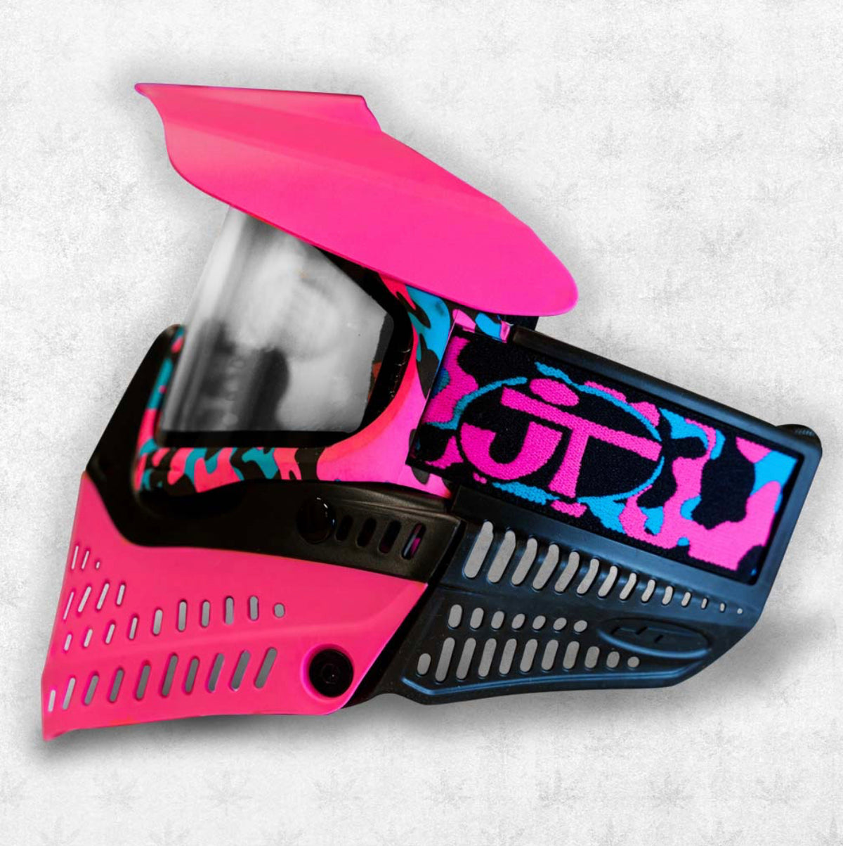 JT - New Tropic Thunder Woven Pink Teal Universal Mask Strap — Paintball  R Us